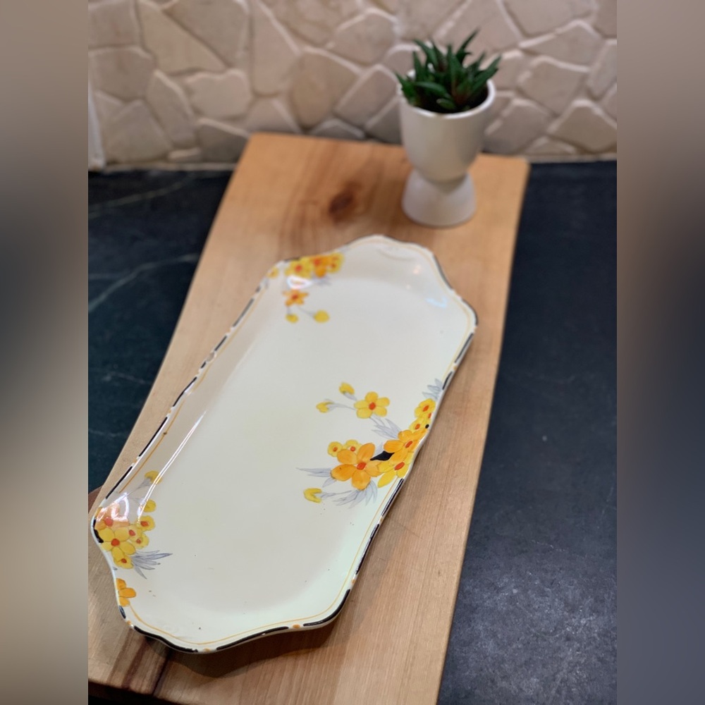 CROWN DUCAL | Vintage Sunburst China Sandwich Tray